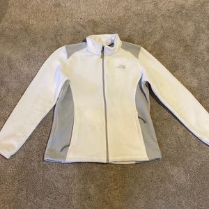 North face white zip up